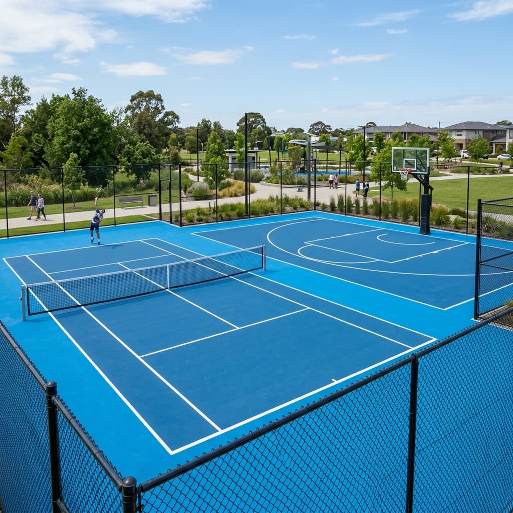 Acrylic outdoor sports court surface